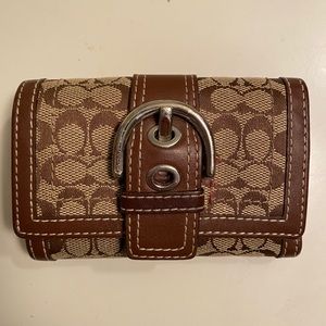 Tan 4.5”x 3.5” COACH wallet